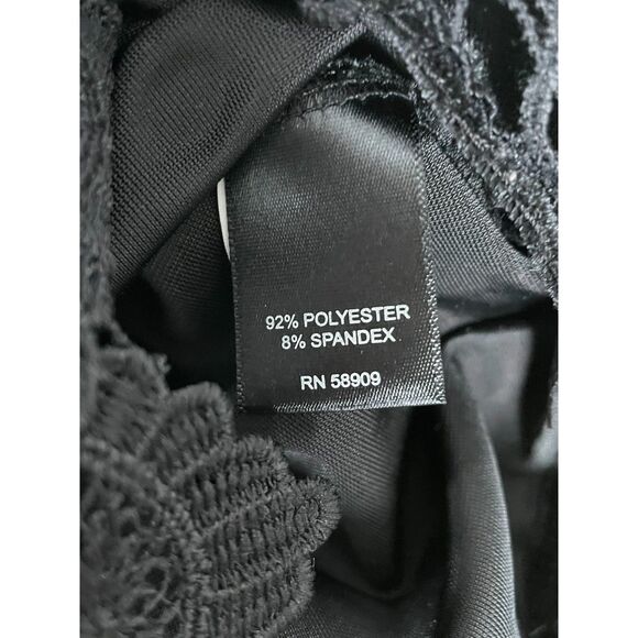 Chelsea & Violet Women's Size M Black Mini Dress Velvet Long Sleeve Lace - Picture 5 of 9
